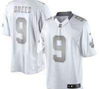 New Orleans Saints #9 Drew Brees White Platinum Jersey