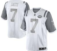 New York Jets #7 Geno Smith White Platinum Jersey