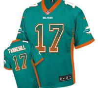 Youth NEW Dolphins #17 Ryan Tannehill Aqua Green NFL Elite Drift Fashion Jersey