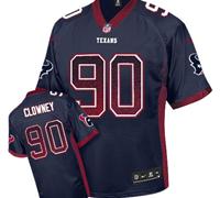 Youth NEW Texans #90 Jadeveon Clowney Navy Blue Team Color NFL Elite Drift Fashion Jersey