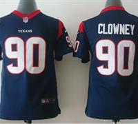 Youth NEW Texans #90 Jadeveon Clowney Navy Blue Team Color NFL Elite Jersey