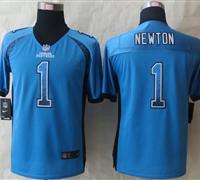 Youth 2014 New Carolina Panthers 1 Newton Drift Fashion Blue Elite Jerseys