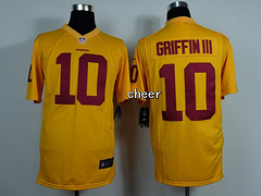 NFL NIke game Jersey Washington Redskins #10 Griffin III yellow Jersey