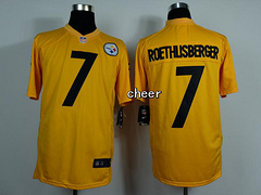 NFL NIke game Jersey Pittsburgh Steelers #7 roethlisberger yellow Jersey