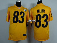 NFL NIke game Jersey Pittsburgh Steelers #83 Miller yellow Jersey