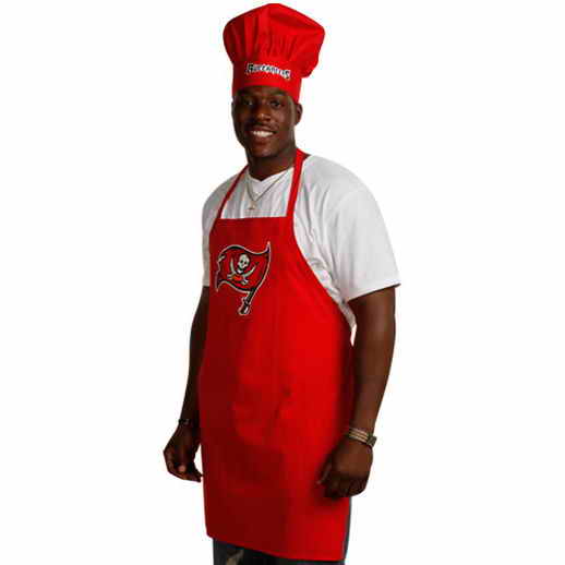 Buccanners Red Team Chef Hat And Apron Set