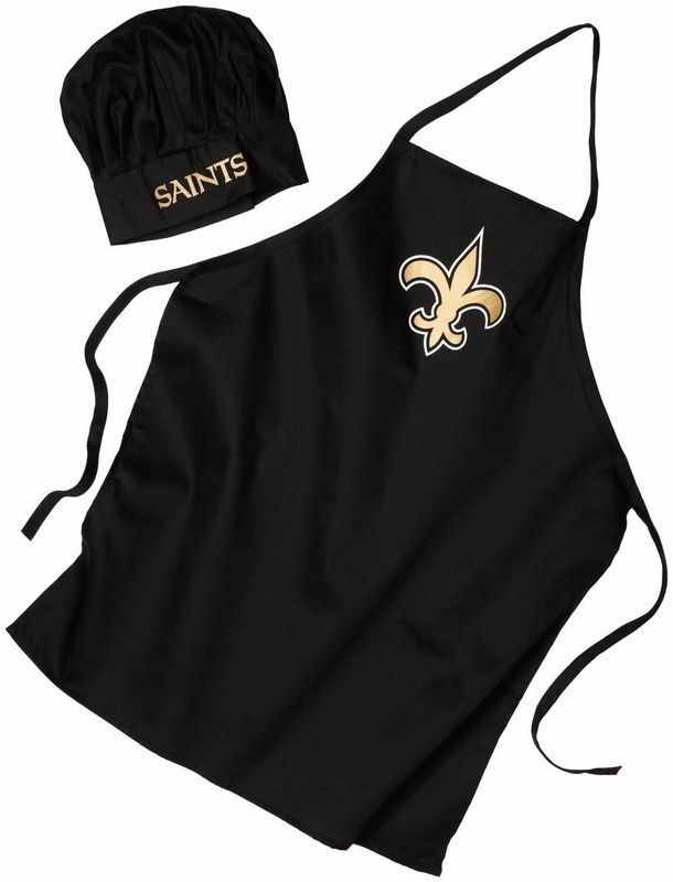 Saints Black Team Chef Hat And Apron Set