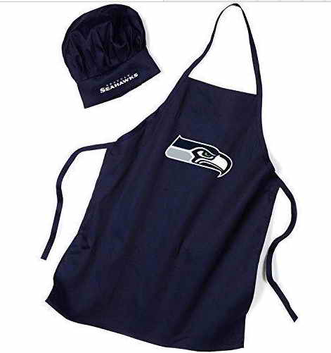 Seahawks Blue Team Chef Hat And Apron Set