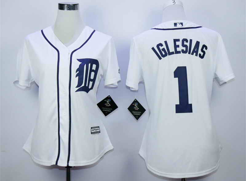 Tigers 1 Jose Iglesias White Women New Cool Base Jersey