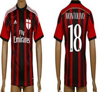 2014-15 AC Milan #18 Montolivo Home Soccer AAA+ T-Shirt