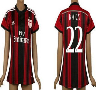 2014-15 AC Milan #22 Kaka Home Soccer AAA+ T-Shirt_Womens