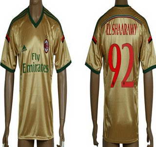 2014-15 AC Milan #92 El Shaarawy Away Gold Soccer AAA+ T-Shirt