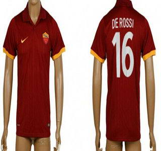 2014-15 AS Roma #16 De Rossi Home Soccer AAA+ T-Shirt