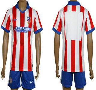 2014-15 Atletico Madrid Blank Home Soccer Shirt Kit