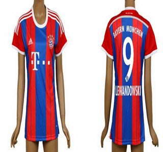 2014-15 Bayern Munchen #9 Lewandowski Home Soccer AAA+ T-Shirt_Womens