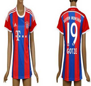 2014-15 Bayern Munchen #19 Gotze Home Soccer AAA+ T-Shirt_Womens