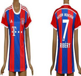2014-15 Bayern Munchen #7 Ribery Home Soccer AAA+ T-Shirt_Womens