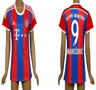 2014-15 Bayern Munchen #9 Mandzukic Home Soccer AAA+ T-Shirt_Womens