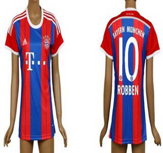 2014-15 Bayern Munchen #10 Robben Home Soccer AAA+ T-Shirt_Womens