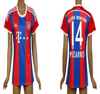 2014-15 Bayern Munchen #14 Pizarro Home Soccer AAA+ T-Shirt_Womens