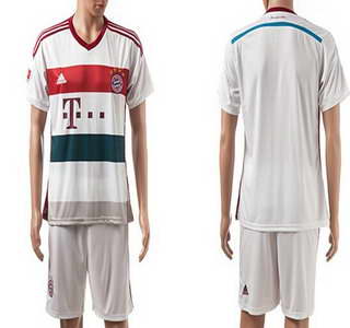 2014-15 Bayern Munchen Blank (or Custom) Away White Soccer Shirt Kit