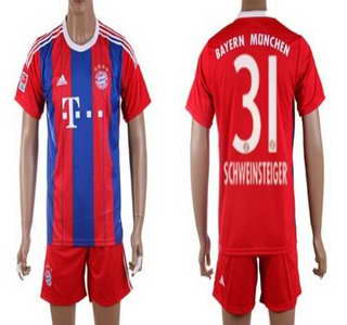 2014-15 Bayern Munchen #31 Schweinsteiger Home Soccer Shirt Kit