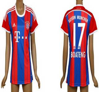 2014-15 Bayern Munchen #17 Boateng Home Soccer AAA+ T-Shirt_Womens
