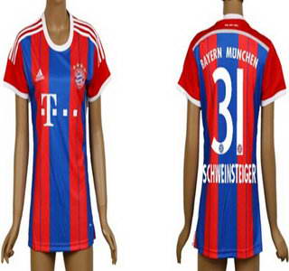 2014-15 Bayern Munchen #31 Schweinsteiger Home Soccer AAA+ T-Shirt_Womens