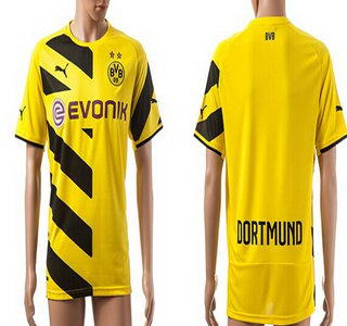 2014-15 Borussia Dortmund Blank (or Custom) Home Soccer AAA+ T-Shirt