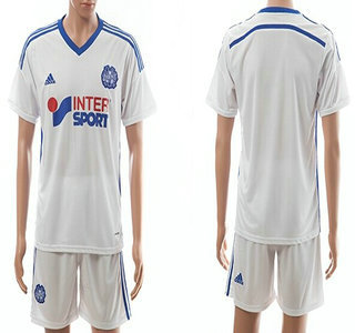 2014-15 Olympique de Marseille Blank Home Soccer Shirt Kit