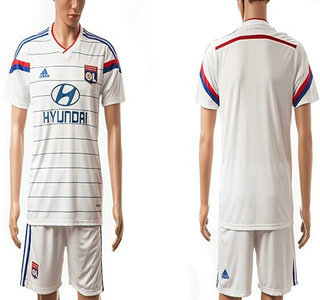 2014-15 Olympique Lyonnais Blank Home Soccer Shirt Kit