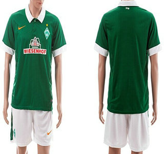 2014-15 Werder Bremen Blank Home Soccer Shirt Kit