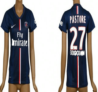 2014-15 Paris Saint-Germain #27 Pastore Home Soccer AAA+ T-Shirt_Womens