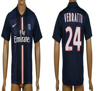 2014-15 Paris Saint-Germain #24 Verratti Home Soccer AAA+ T-Shirt