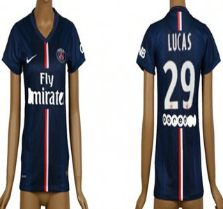 2014-15 Paris Saint-Germain #29 Lucas Home Soccer AAA+ T-Shirt_Womens
