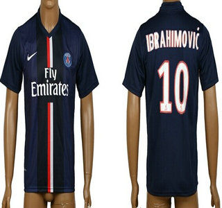 2014-15 Paris Saint-Germain #10 Ibrahimovic Home Soccer AAA+ T-Shirt