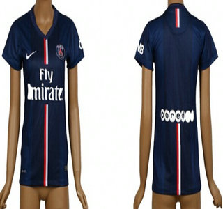 2014-15 Paris Saint-Germain Blank Home Soccer AAA+ T-Shirt_Womens