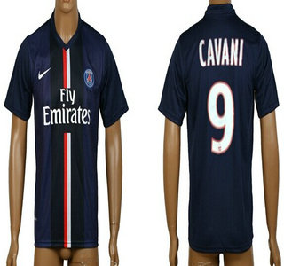 2014-15 Paris Saint-Germain #9 Cavani Home Soccer AAA+ T-Shirt