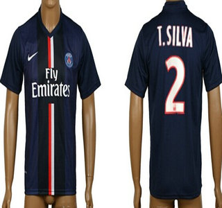 2014-15 Paris Saint-Germain #2 T.Silva Home Soccer AAA+ T-Shirt