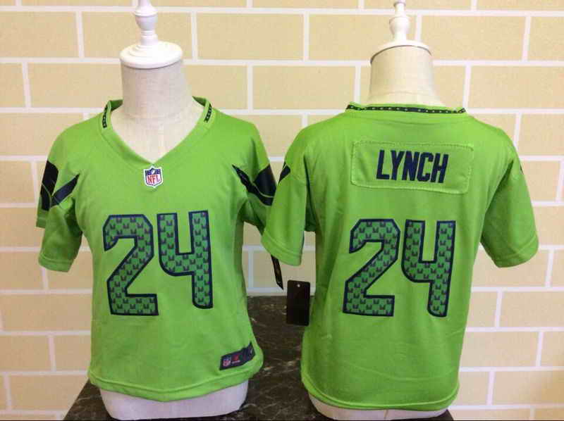 Nike Seahawks 24 Marshawn Lynch Green Toddler Game Jersey