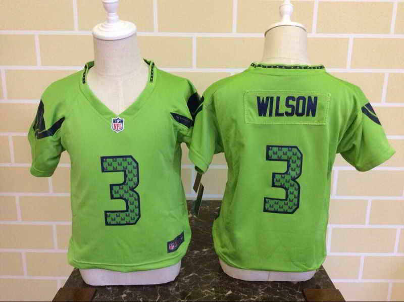 Nike Seahawks 3 Russell Wilson Green Toddler Game Jersey