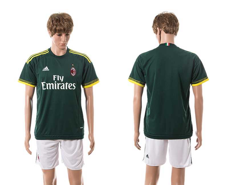 2015-16 Men's AC Milan Third Customized Dark Green Soccer Shirt Kit