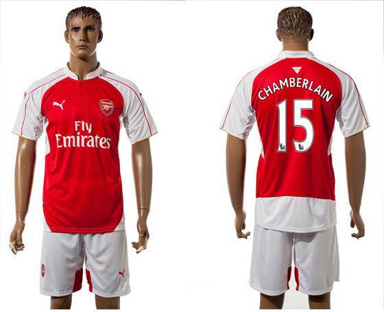 2015-16 Men's Arsenal FC Home #15 Alex Oxlade-Chamberlain Red Soccer Shirt Kit