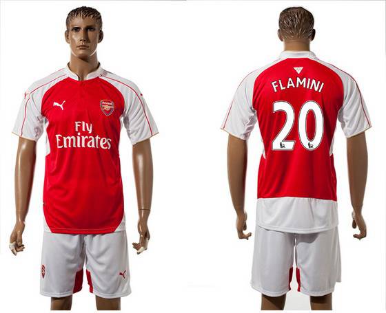 2015-16 Men's Arsenal FC Home #20 Mathieu Flamini Red Soccer Shirt Kit