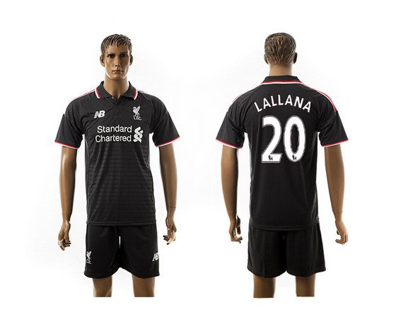 2015-16 Men's Liverpool FC Alternate #20 Adam Lallana Black Soccer Shirt Kit