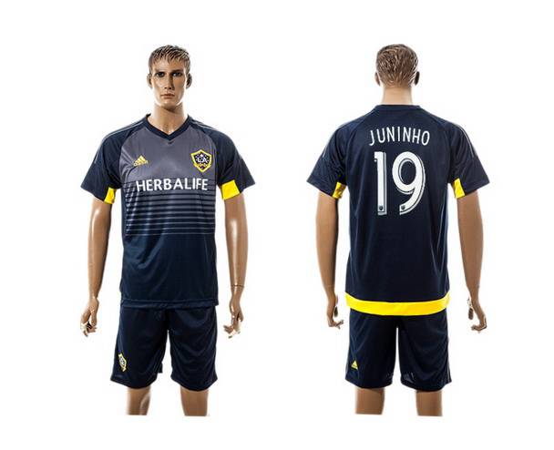 2015-16 Men's Los Angeles Galaxy Home #19 Juninho Navy Blue Soccer Shirt Kit