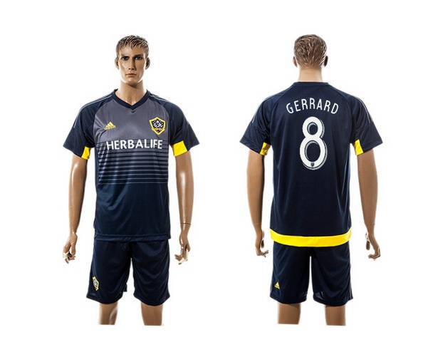 2015-16 Men's Los Angeles Galaxy Home #8 Gerrard Navy Blue Soccer Shirt Kit
