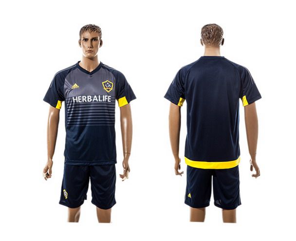 2015-16 Men's Los Angeles Galaxy Home Blank Navy Blue Soccer Shirt Kit
