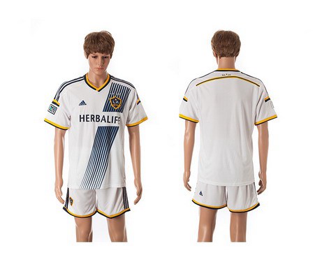 2015-16 Men's Los Angeles Galaxy Home Blank White Soccer Shirt Kit