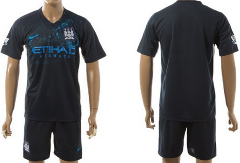 2015-16 Men's Manchester City FC Practice Customized Navy Soccer Shirt Kit